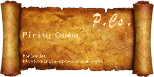 Pirity Csaba névjegykártya