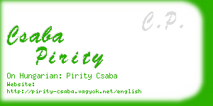 csaba pirity business card